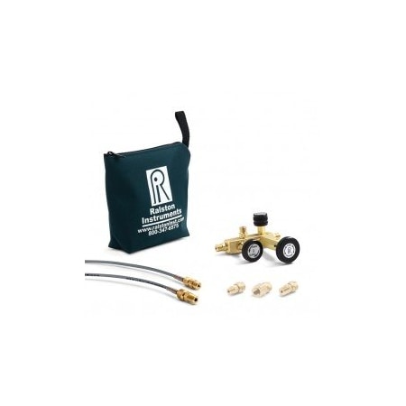 Ralston Instruments Ralston Qtcm Manifold With 0.25in Fnpt Gauge Adapter, 2 X 1/4in Mnpt Process Connections QTCM-2FBA-20-2